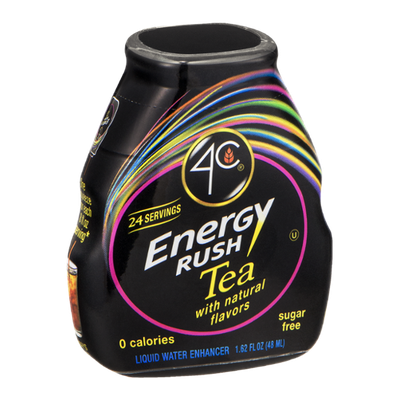 4C Energy Rush Tea with Natural Flavors Liquid Water Enhancer - 24 Servings