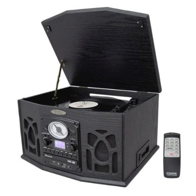 Pyle Vintage Turntable With CD/Cassette/Radio/Aux-In/USB/SD/MP3 and Vinyl-to-MP3 Encoding
