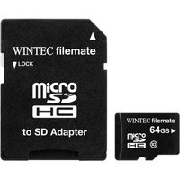 Wintec FileMate 64GB microSDXC Card with SD Adapter Class 10
