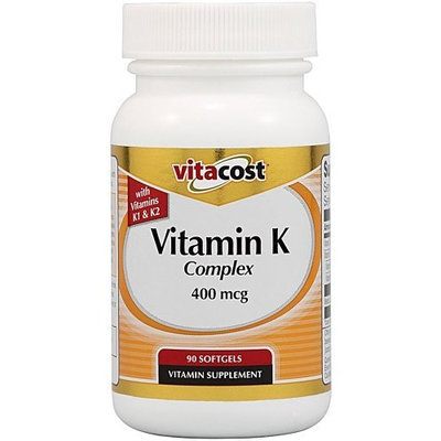 Vitacost Brand Vitacost Vitamin K Complex with K1 & K2 -- 400 mcg - 90 Softgels