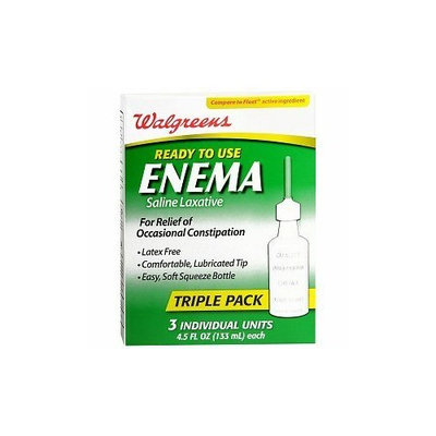 Walgreens Ready to Use Enema Saline Laxative 3 Pack, 3 ea