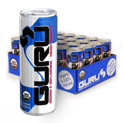 GURU 2.0 Energy Drink, Organic and 100% Natural, 8.4-Fluid Ounce Can (Pack of 24)