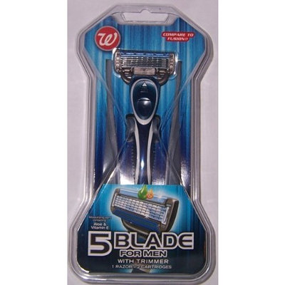 Walgreen's W 5 Blade Razor For Men With Trimmer