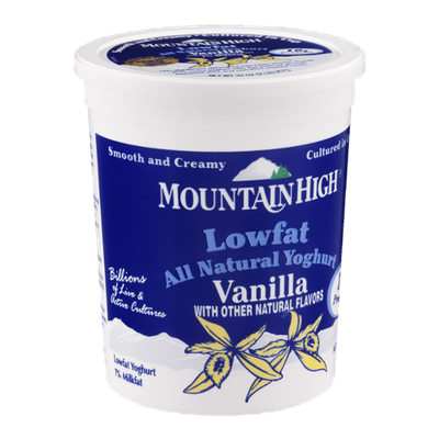 Moutain High Lowfat All Natural Yoghurt 1% Milkfat Vanilla