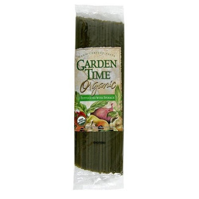 Garden Time Organic Semolina with Spinach Fettuccini with Spinach, 10-Ounce Units (Pack of 12)
