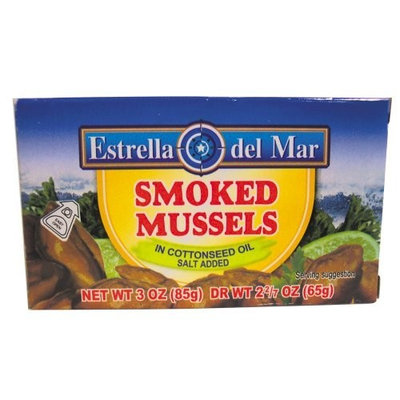 Estrella Del Mar Smoked Mussels in Oil, 3 Ounce Cans (Pack of 24)