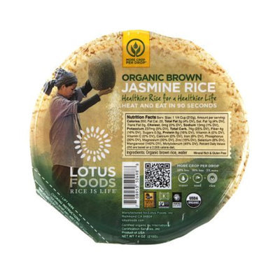 Lotus Foods Heat & Serve Rice Bowls Jasmine, Brown, 7.4 oz