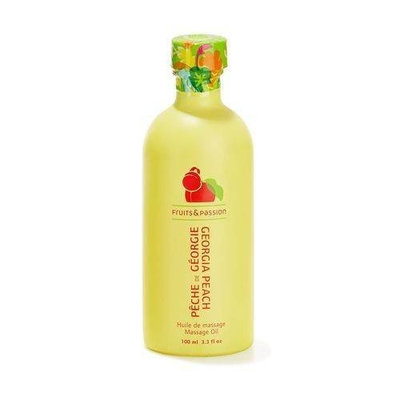 Fruits & Passion Fruity Massage Oil, Georgia Peach, 3.3-Ounce Bottle