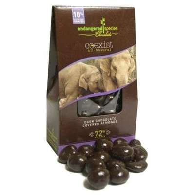 Endangered Species, Choc Cexst Crvd Drk Almnd Ele, 3 OZ (Pack of 6)