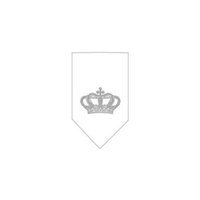 Ahi Crown Rhinestone Bandana White Small