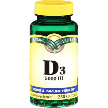 Spring Valley Vitamin D3 Supplement Softgels 5000 IU