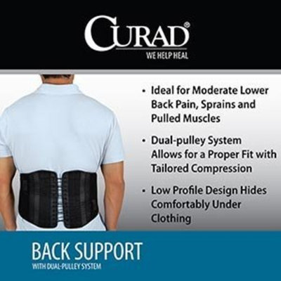 Curad Back Support with Dual-Pulley System, Small/Medium