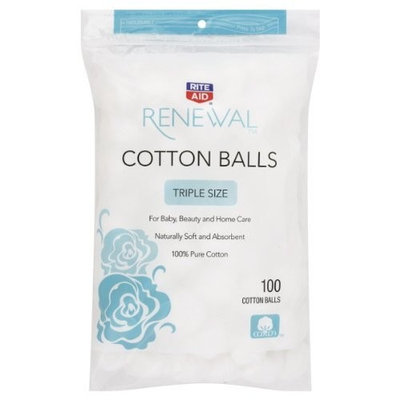 RiteAid Rite Aid Renewal Cotton Balls, Triple Size, 100 cotton balls