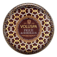 Voluspa 2 wick Candle in Printed Tin, Figue de Bordeaux, 11 oz