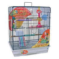 Blue Ribbon 24-Inch by 18-Inch by 28-Inch Complete Bird Cage Kit for Large Birds, Blue/Granite