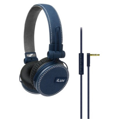 iLuv ReF Deep Bass Canvas On-Ear Headphones - Blue