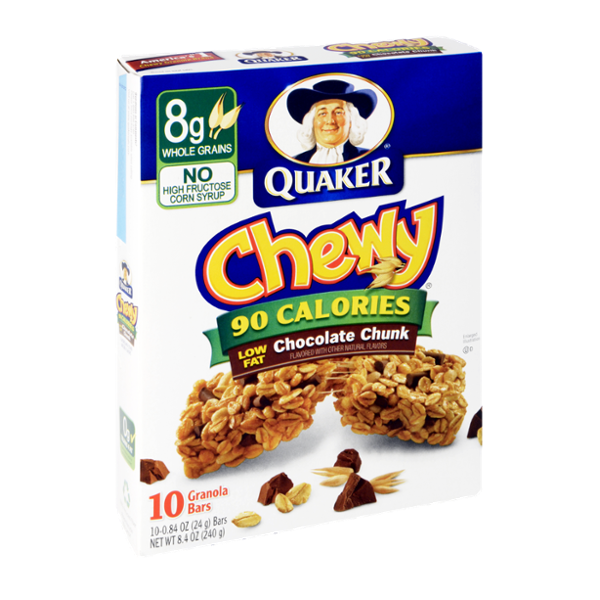 Quaker® Chewy 90 Calories, Low Fat Chocolate Chunk