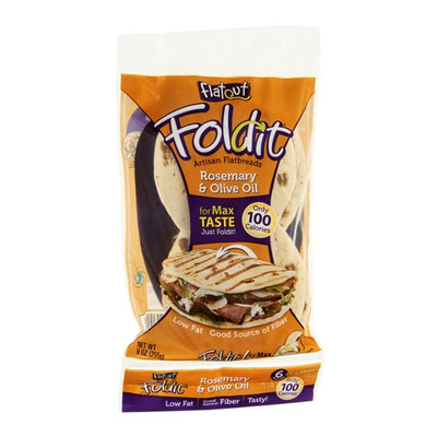Flatout Foldit Flatbreads Artisan Rosemary & Olive Oil - 6 CT