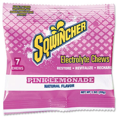 SQWINCHER 010374-PL Electrolyte Chews, Pink Lemonade, PK12