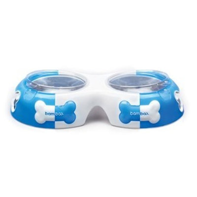 Bamboo Feed & Toss 12oz Blue Dog Diner with 4 Disposable Liners