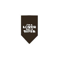Ahi I'm a Lover Not a Biter Screen Print Bandana Cocoa Large