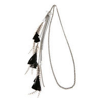 Jane Tran Hair Accessories Crystal And Feather Chain Headband