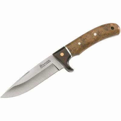 Boker Usa, Inc. Boker 02GL683 Elk Hunter, Rose/Root Wood Handle, Plain, Leather Sheath