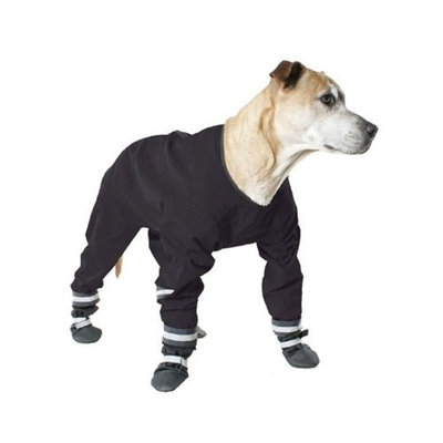 Muttluks 4-Legged Dog Jog Rain Suit, Size 14, Black