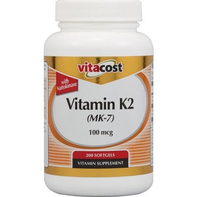 Vitacost Brand Vitacost Vitamin K2 (MK-7) with Nattokinase -- 100 mcg - 200 Softgels