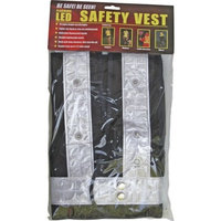 MAXSA Innovations 20028 Navy Blue with White Reflective Safety Vest with 16 LED Lights, Medium