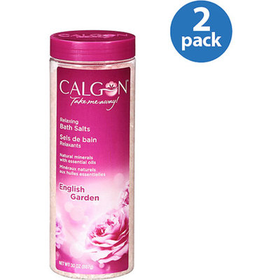 Calgon Relaxing Bath Salts, English Garden, 30 oz (Pack of 2)