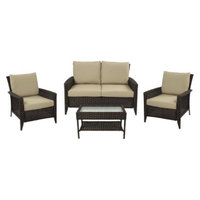 Grand Basket Adriana Wicker 4-Piece Patio Conversation Set