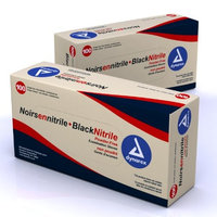 Safe Touch Dynarex Black Nitrile Exam Gloves, Powder Free, Medium, Case/10 Boxes