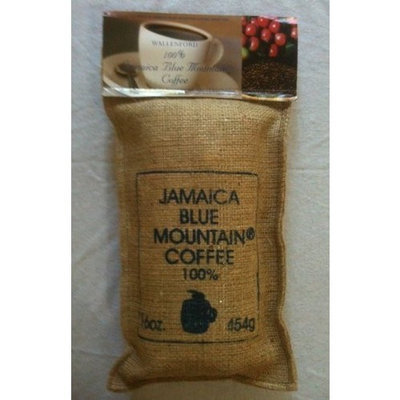 Wallenford Estate Coffee Company Jamaica Blue Mountain Coffee , Certified 100% Pure, Roasted Beans in a 1lb Sac
