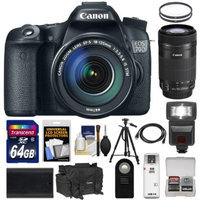Canon EOS 70D Digital SLR Camera & 18-135mm IS & 55-250mm IS STM Lens with 64GB Card + Battery + Case + Tripod + Flash + Accessory Kit