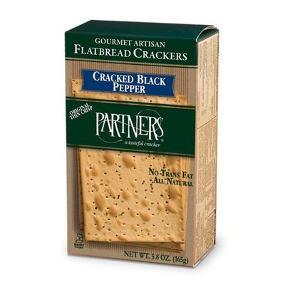 Partners Flatbread Style Crackers, Cracked Black Pepper, 5.8-Ounce Boxes (Pack of 6)