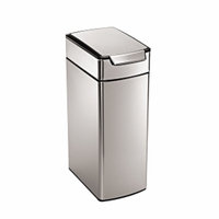simplehuman Slim Touch-Bar Can Fingerprint-Proof Stainless Steel, Brushed, 10.5 gallons, 1 ea