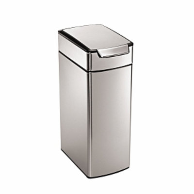 simplehuman Slim Touch-Bar Can Fingerprint-Proof Stainless Steel, Brushed, 10.5 gallons, 1 ea