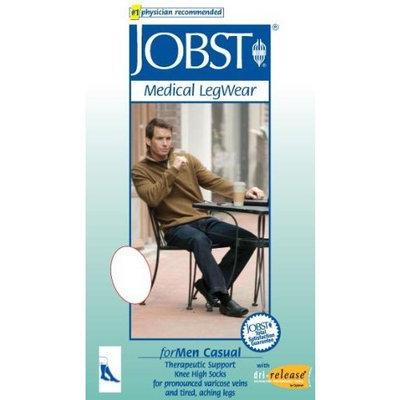 Jobst Men's 20-30 mmHg Firm Casual Knee High Support Sock Size: X-Large, Color: Black