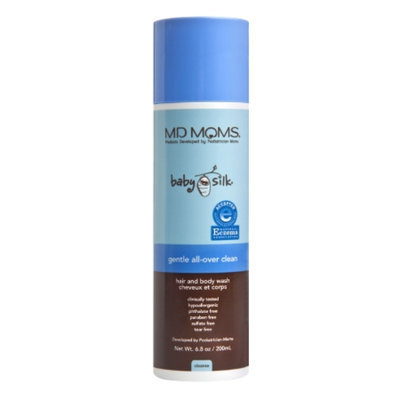 MD MOMS Baby Silk Gentle All-Over Clean Hair and Body Wash, 6.8 fl oz