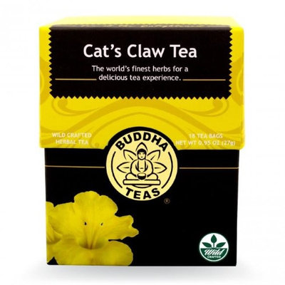 Buddha Teas Cats Claw Bark 100 Percent Organic Herbal Tea 18 Bags Per Packet