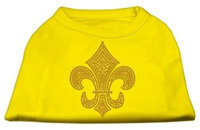 Ahi Gold Fleur de Lis Rhinestone Shirts Yellow XL (16)