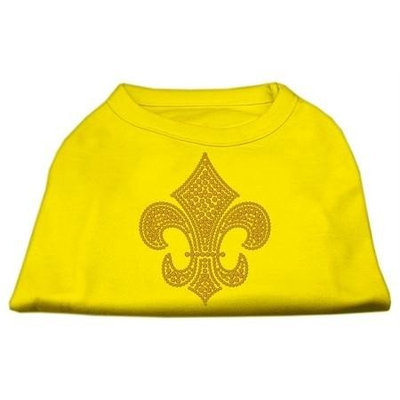 Ahi Gold Fleur de Lis Rhinestone Shirts Yellow XL (16)