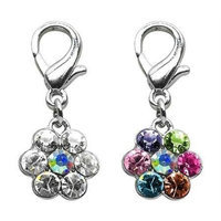 Mirage Pet Products Lobster Claw Flower Charm for Pets, Clear