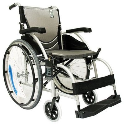 Karman 16 inch Aluminum Wheelchair with Fixed Armrests and Footrests