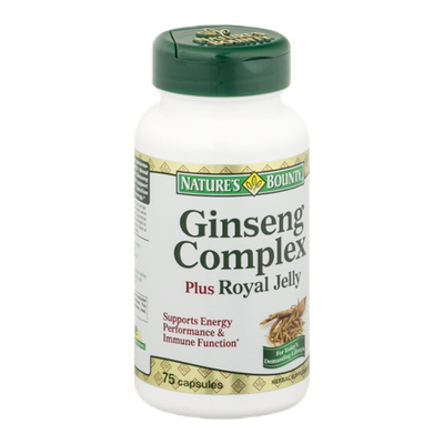 Nature's Bounty Herbal Capsules Ginseng Complex Plus Royal Jelly - 75 CT