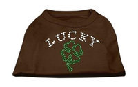 Ahi Four Leaf Clover Outline Rhinestone Shirts Brown XXXL (20)