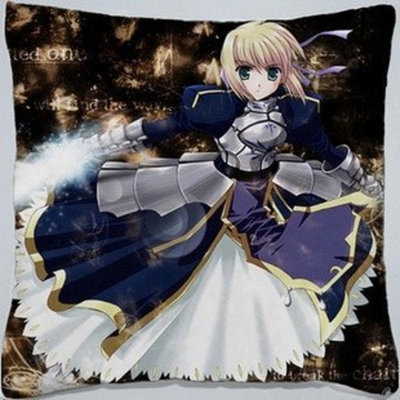 Creative Craft Decorative Japanese Anime Throw Pillow Covers Cushion Covers Pillowcase Fate Stay Night Saber, 16x16 Double-sided Design