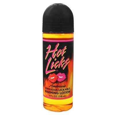 New Product Development, Inc Hot Licks Lickable Warming Lotion, Ambrosia, 4 Ounce