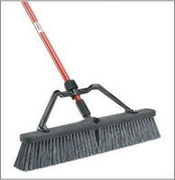 LIBMAN 825 Push Broom w/Handle, Brace, Poly, Gray